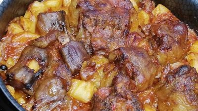 طريقة عمل طاجن العكاوي بالخضار في الفرن