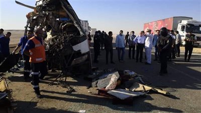 وفاة 3 طلاب وإصابة 7 آخرين ضمن حادث تصادم أتوبيس بالمنيا