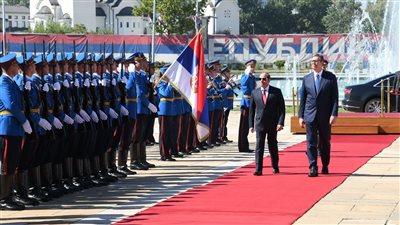18 صورة ترصد زيارة السيسي لقصر صربيا الرئاسي ومراسم الاستقبال الرسمية