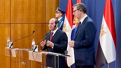 السيسي: تتطلع مصر إلى تعزيز التعاون مع صربيا في مجالات التجارة والاستثمار في المنتجات الزراعية والسياحة والاتصالات وتكنولوجيا المعلومات.. وتجنيب الشعوب الآثار السلبية للأزمة الروسية الأوكرانية