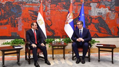 السيسي من بلجراد: أهمية تحقيق الأمن الغذائي وأمن الطاقة في هذا التوقيت الحيوي بما يحقق مصالح مصر وصربيا.. إيجاد البدائل والحلول التي تضمن تجنيب الشعوب الآثار السلبية للأزمة الروسية الأوكرانية