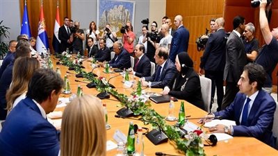 تفاصيل جلسة المباحثات الموسعة بين وفدي مصر وصربيا برئاسة السيسي وفوتشيتش