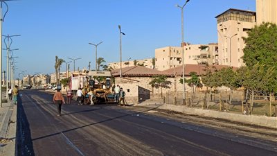 تطوير ورصف شارع السيد سرحان بزهور بورسعيد| صور 