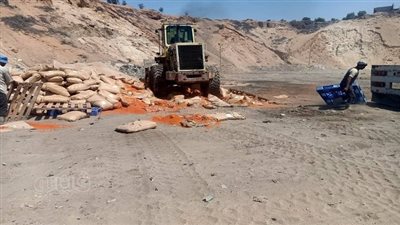 صحة بالشرقية: إعدام 25 طن شطة تم رفضها معمليا بالمدفن الصحي ببلبيس|صور