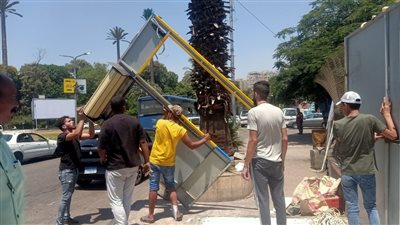 رفع 152 حالة إشغال في حملة مكبرة بأبو النمرس