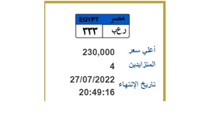 أبرزها «رعب» بـ230 ألف جنيه و«بوب» بـ95.. أسعار اللوحات المعدنية المميزة.. ومصدر يكشف خطوات دخول المزاد