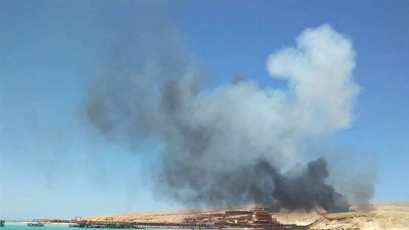 حريق بجزيرة الجفتون