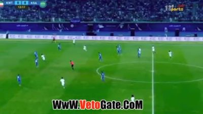 منتخب السعودية يتقدم بهدف أمام الكويت في الشوط الأول (فيديو)