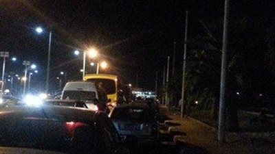 كثافات مرورية أعلى طريق المحور عقب انفجار عبوة ناسفة بنقطة مرور