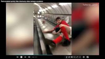 سقطة مروعة لشاب من أعلى سلم كهربائي (فيديو وصور)