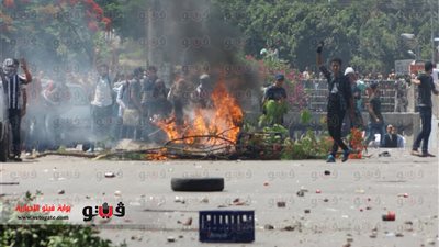 بالفيديو والصور.. الأمن يفض مسيرة طلاب الإرهابية في الخليفة المأمون بـ« قنابل الغاز»