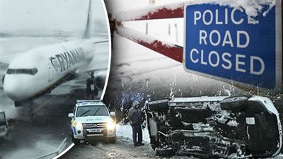 فوضى جوية وبرية تضرب بريطانيا بسبب الثلوج (فيديو)