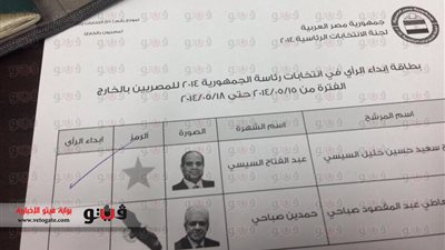 ننشر صورة بطاقة اقتراع المصريين بالخارج