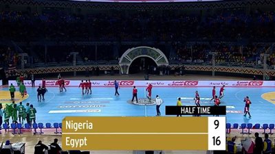 بالفيديو.. «مصر» تتقدم على «نيجيريا» 16-9 بالشوط الأول
