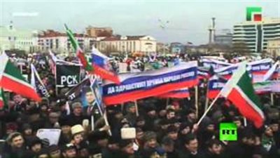 بالفيديو.. مظاهرة مليونية في الشيشان تأييدا لـ«بوتين وقاديروف»