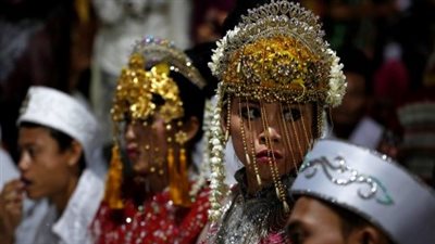 حفل زفاف جماعي بالعاصمة الإندونيسية استقبالا للعام الجديد