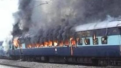 إخماد حريق بقطار «طنطا - المنصورة» بمحطة غزل المحلة