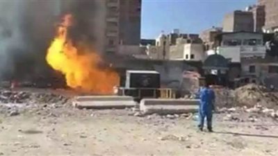 الحماية المدنية تسيطر على حريق ماسورة غاز رئيسية في قليوب