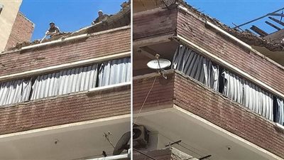 سقوط أجزاء من شرفة عقار في الإسكندرية