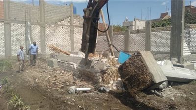 إزالة 33 حالة تعد بالمباني علي الرقعة الزراعية في قنا| صور