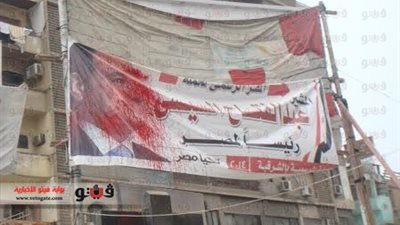 بالفيديو والصور.. تشويه لافتات السيسي بالشرقية والأهالي يتهمون الإخوان