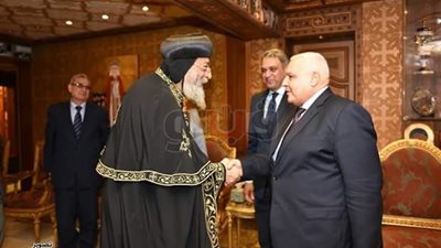 البابا تواضروس يستقبل رئيس الهيئة العليا للانتخابات