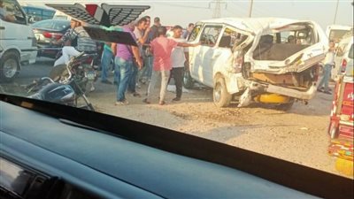 إصابة 7 أشخاص في انقلاب ميكروباص على الدائري الإقليمي