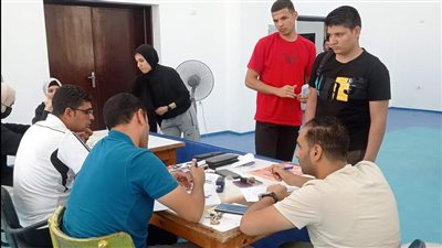 كلية التربية الرياضية بجامعة العريش تواصل استقبال الطلاب لاختبارات القدرات | صور
