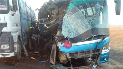 ارتفاع أعداد المصابين بحادث تصادم أتوبيس مطروح لـ43