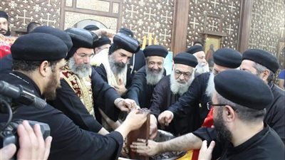 ايبارشية المحلة الكبرى تحتفل بتطييب رفات الشهيد أبانوب