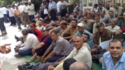 إضراب العاملين بمحطة صرف أجهور الكبرى بالقليوبية