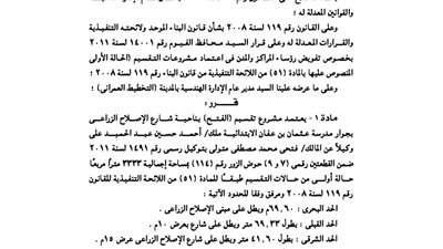 اعتماد مشروع تقسيم الفتح بالفيوم