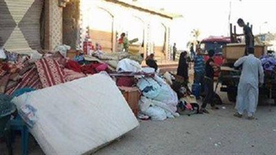 عائلات العريش تستقبل أهالي رفح الذين تم إخلاء منازلهم