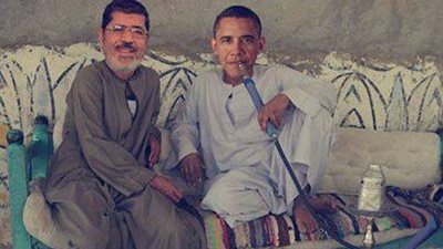 مرسي وأوباما في العيد اللى فات